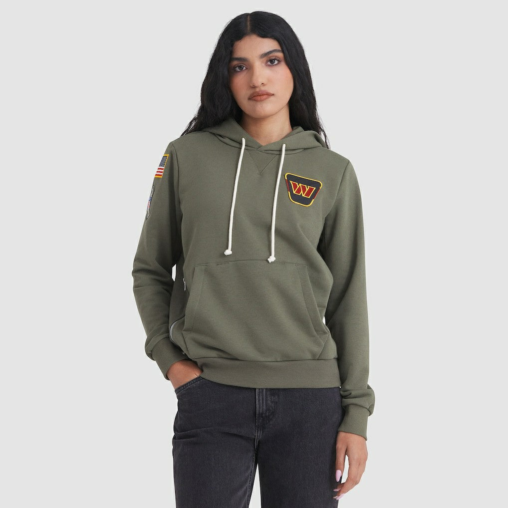 Washington Commanders Women's 2025 Salute to Service Sideline Standard Issue Dri-FIT Hoodie Olive | Nike for Sale