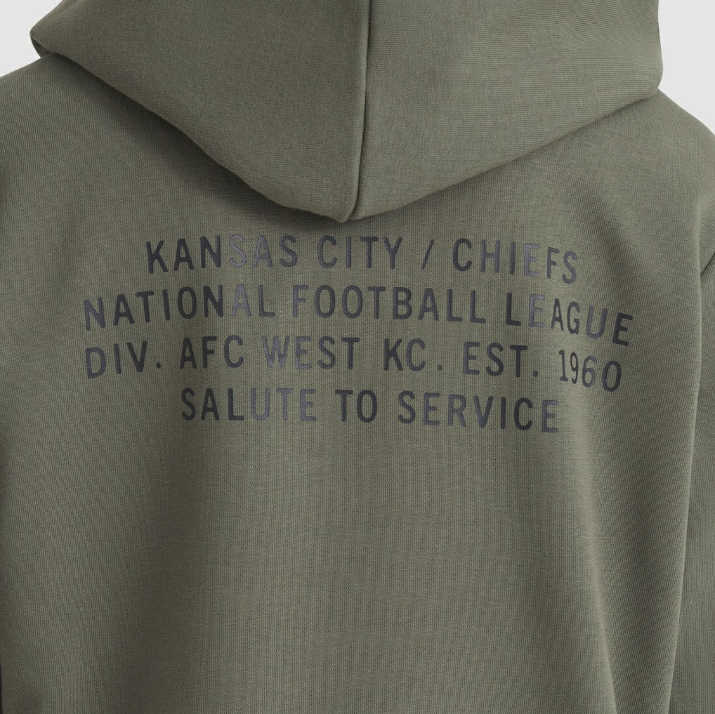 Kansas City Chiefs Women's 2025 Salute to Service Sideline Standard Issue Dri-FIT Hoodie Olive | Nike for Sale