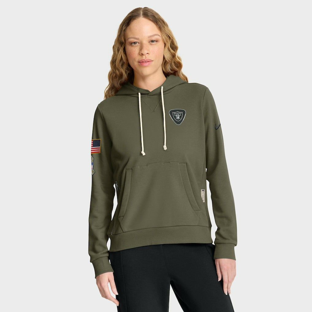 Las Vegas Raiders Women's 2025 Salute to Service Sideline Standard Issue Dri-FIT Hoodie Olive | Nike for Sale