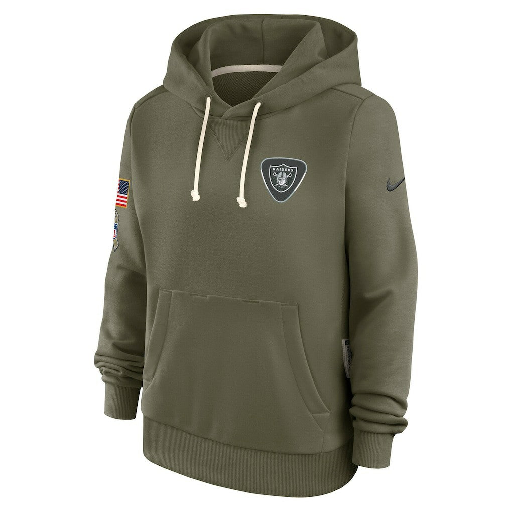 Las Vegas Raiders Women's 2025 Salute to Service Sideline Standard Issue Dri-FIT Hoodie Olive | Nike for Sale