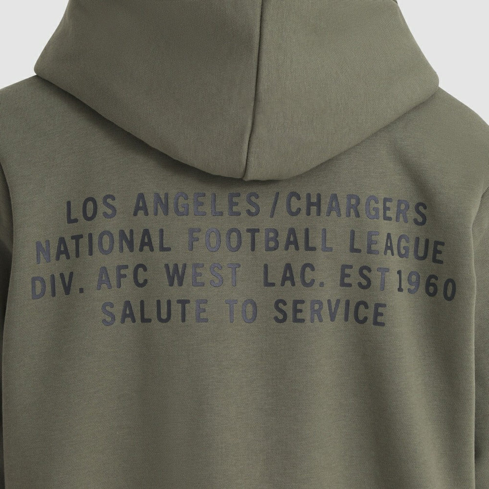 Los Angeles Chargers Women's 2025 Salute to Service Sideline Standard Issue Dri-FIT Hoodie Olive | Nike for Sale