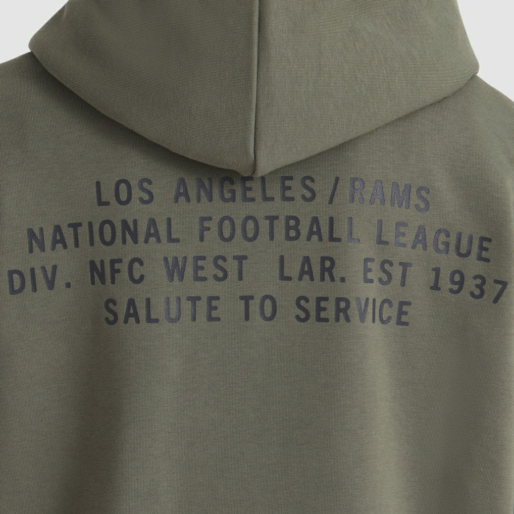 Los Angeles Rams Women's 2025 Salute to Service Sideline Standard Issue Dri-FIT Hoodie Olive | Nike for Sale