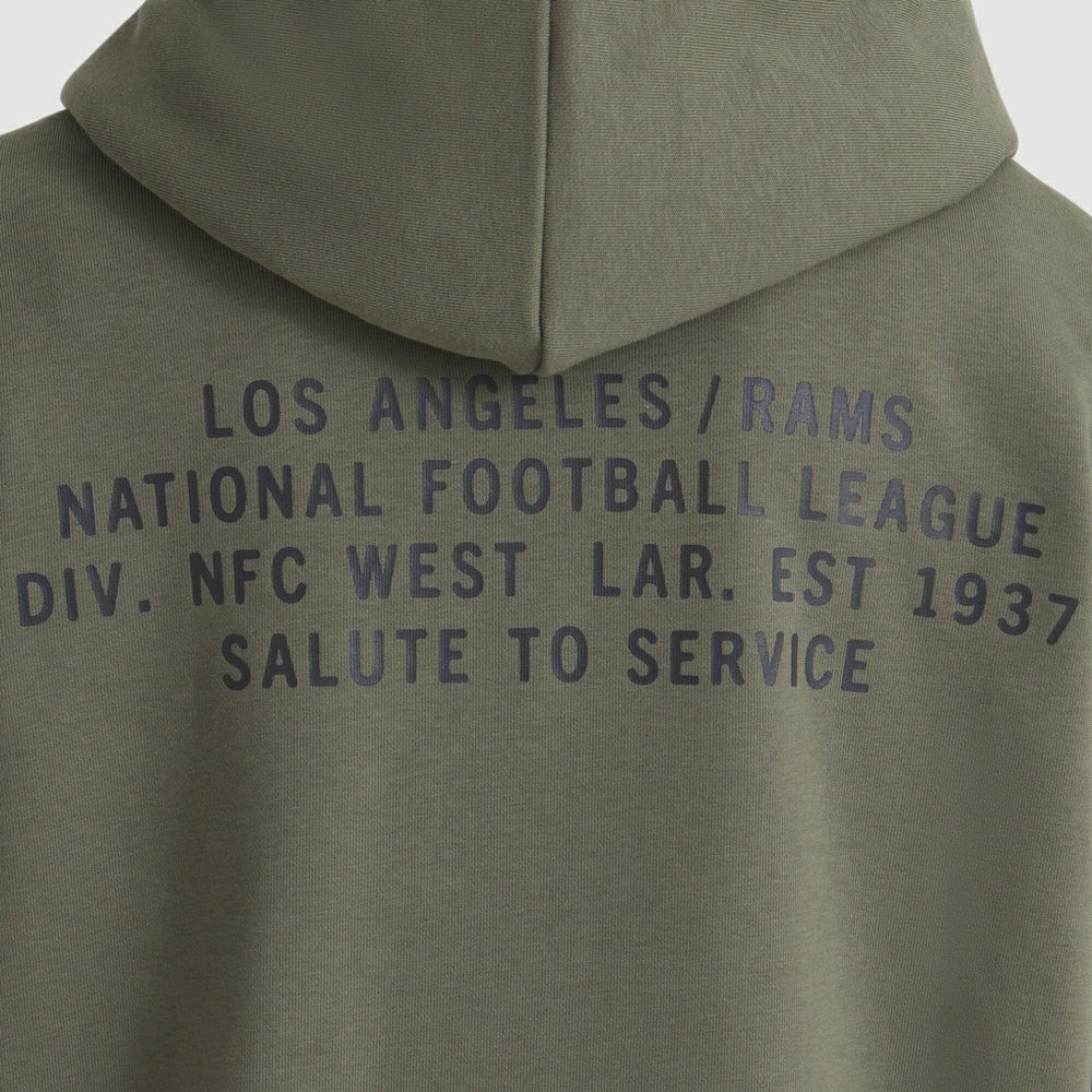 Los Angeles Rams Women's 2025 Salute to Service Sideline Standard Issue Dri-FIT Hoodie Olive | Nike for Sale