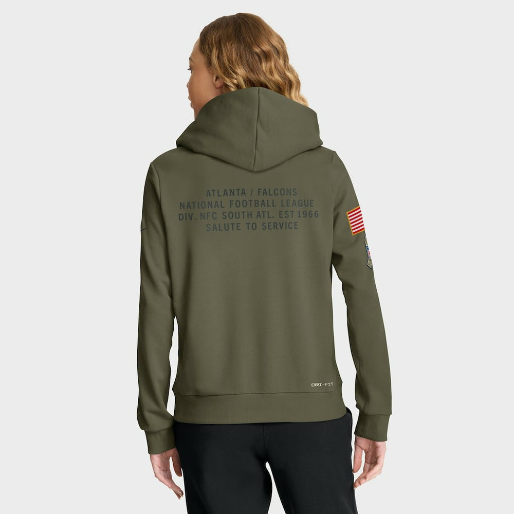 Atlanta Falcons Women's 2025 Salute to Service Sideline Standard Issue Dri-FIT Hoodie Olive | Nike for Sale