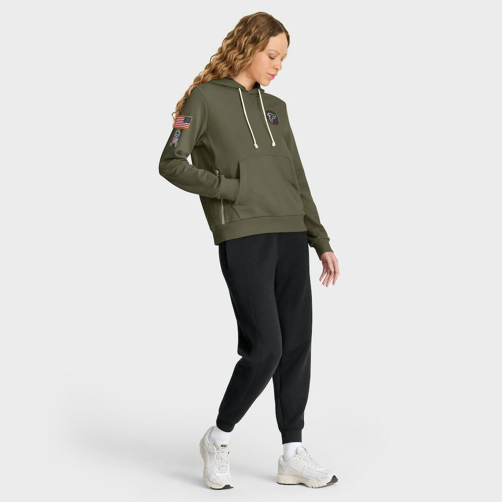 Atlanta Falcons Women's 2025 Salute to Service Sideline Standard Issue Dri-FIT Hoodie Olive | Nike for Sale