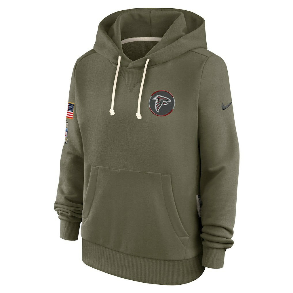 Atlanta Falcons Women's 2025 Salute to Service Sideline Standard Issue Dri-FIT Hoodie Olive | Nike for Sale