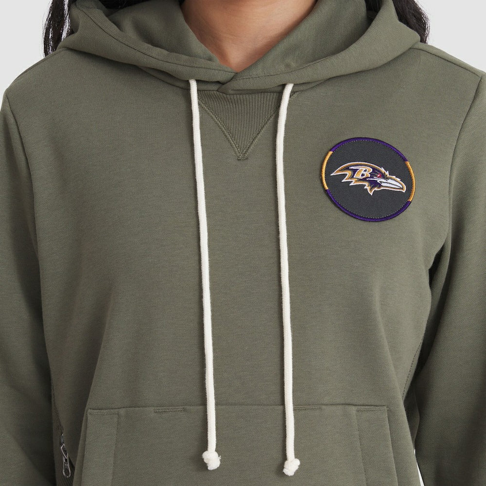Baltimore Ravens Women's 2025 Salute to Service Sideline Standard Issue Dri-FIT Hoodie Olive | Nike for Sale