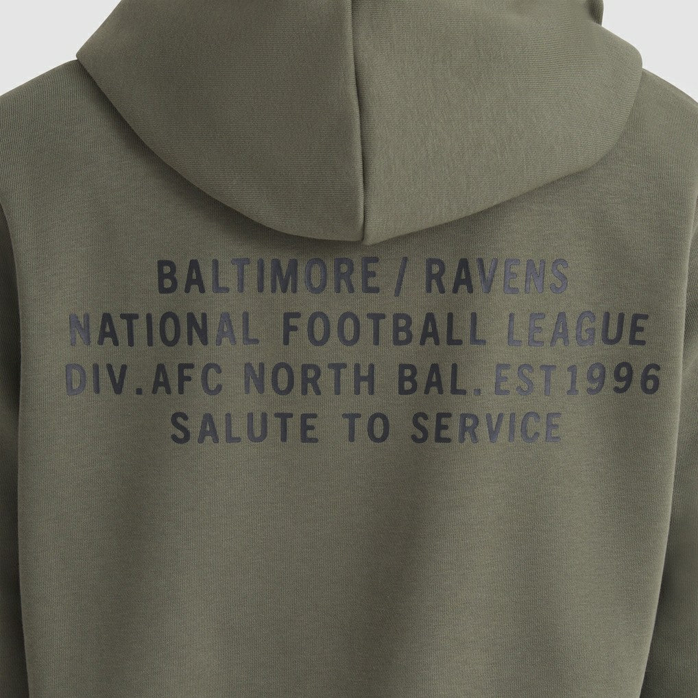 Baltimore Ravens Women's 2025 Salute to Service Sideline Standard Issue Dri-FIT Hoodie Olive | Nike for Sale