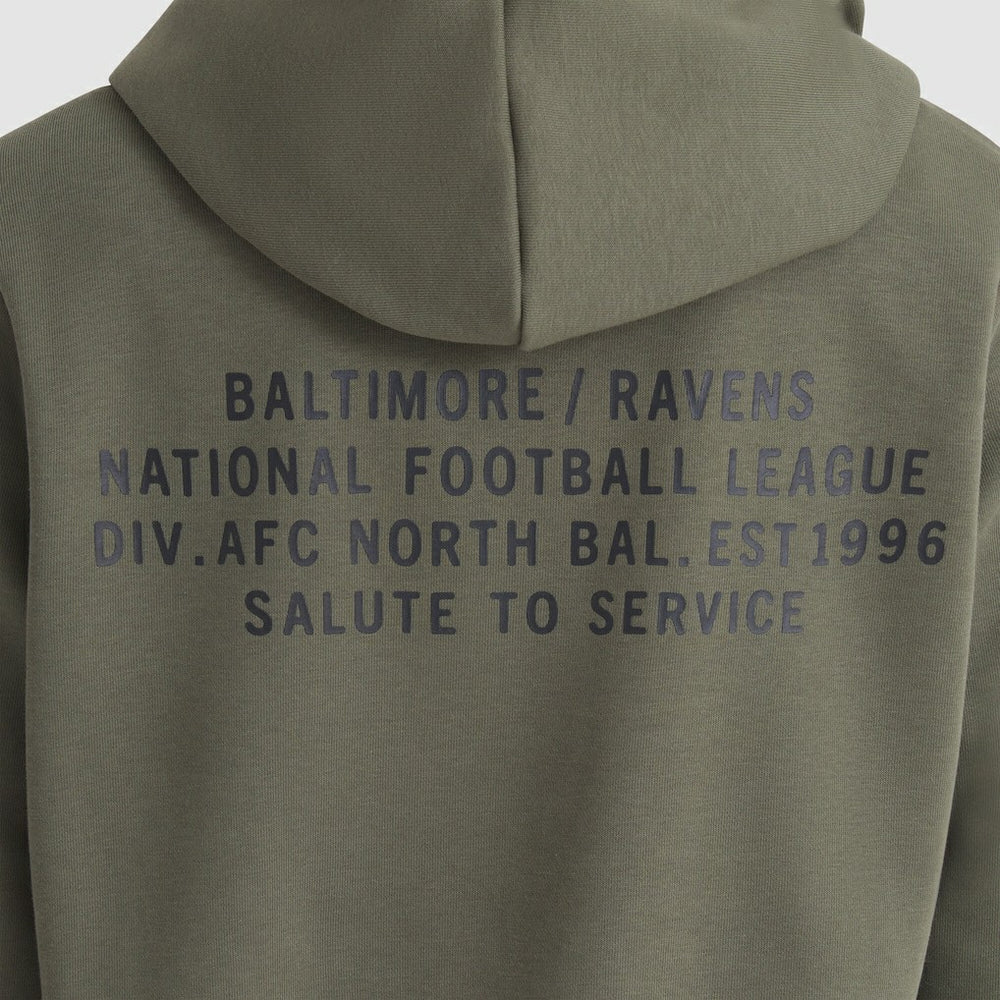 Baltimore Ravens Women's 2025 Salute to Service Sideline Standard Issue Dri-FIT Hoodie Olive | Nike for Sale