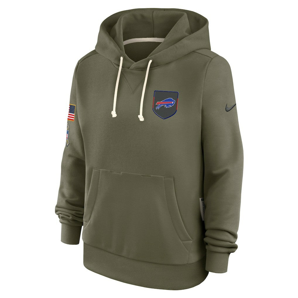 Buffalo Bills Women's 2025 Salute to Service Sideline Standard Issue Dri-FIT Hoodie Olive | Nike for Sale