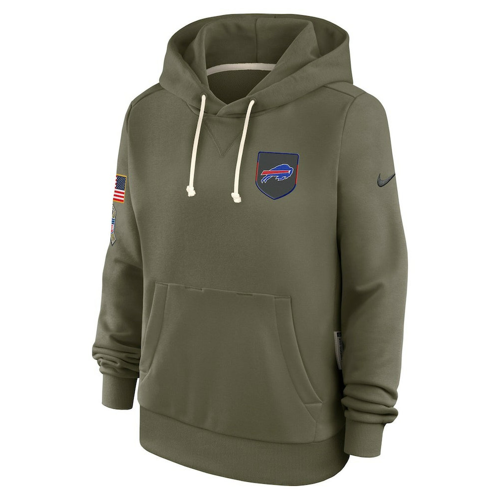 Buffalo Bills Women's 2025 Salute to Service Sideline Standard Issue Dri-FIT Hoodie Olive | Nike for Sale