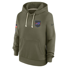 Buffalo Bills Women's 2025 Salute to Service Sideline Standard Issue Dri-FIT Hoodie Olive | Nike for Sale