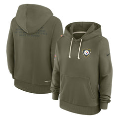 Pittsburgh Steelers Women's 2025 Salute to Service Sideline Standard Issue Dri-FIT Hoodie Olive | Nike for Sale