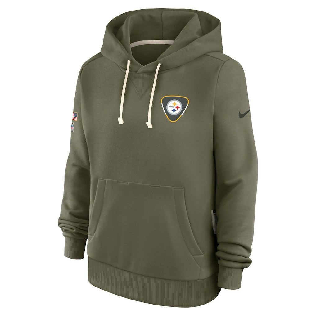 Pittsburgh Steelers Women's 2025 Salute to Service Sideline Standard Issue Dri-FIT Hoodie Olive | Nike for Sale