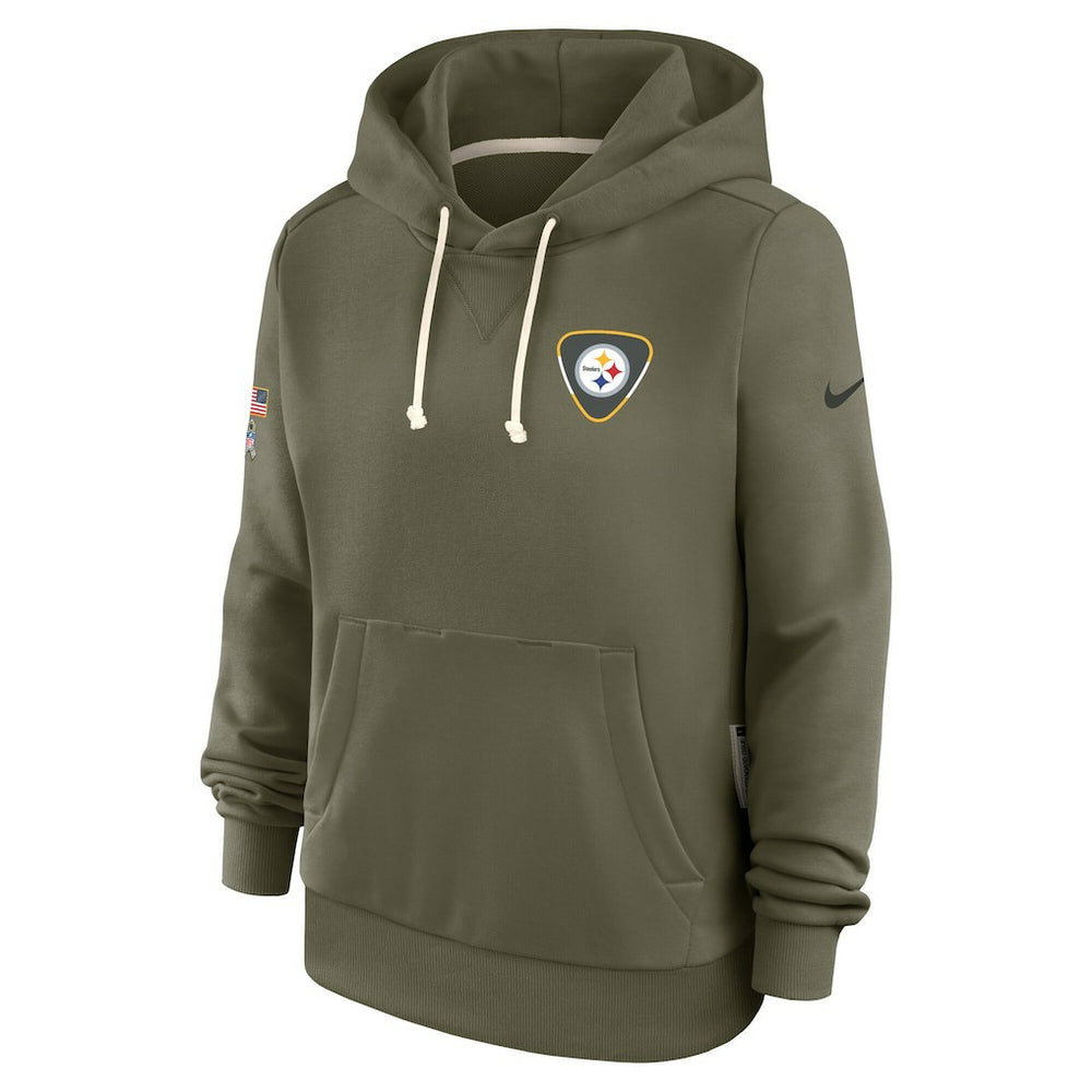 Pittsburgh Steelers Women's 2025 Salute to Service Sideline Standard Issue Dri-FIT Hoodie Olive | Nike for Sale