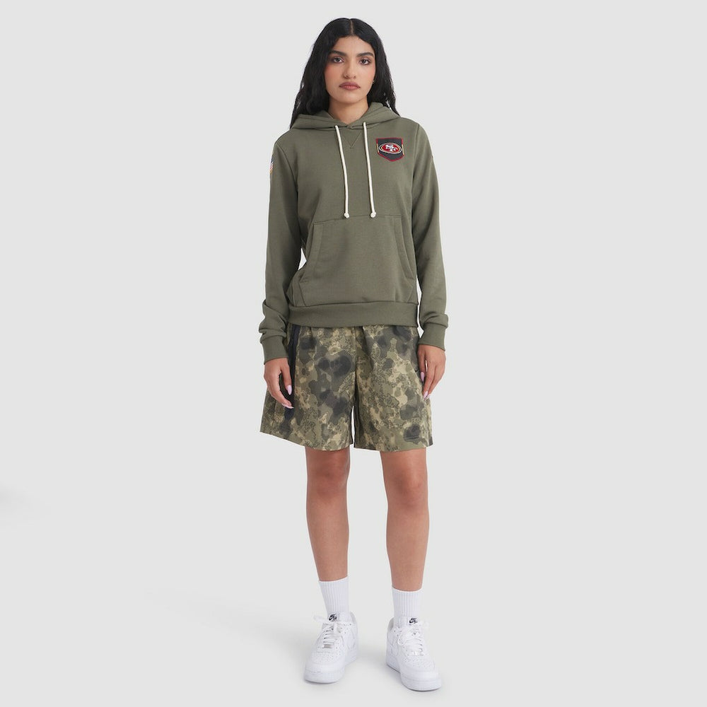 San Francisco 49ers Women's 2025 Salute to Service Sideline Standard Issue Dri-FIT Hoodie Olive | Nike for Sale