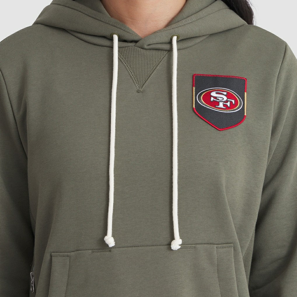 San Francisco 49ers Women's 2025 Salute to Service Sideline Standard Issue Dri-FIT Hoodie Olive | Nike for Sale