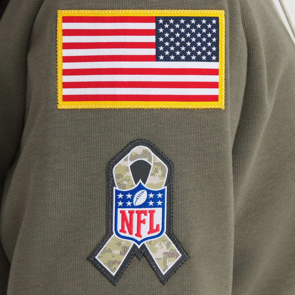 San Francisco 49ers Women's 2025 Salute to Service Sideline Standard Issue Dri-FIT Hoodie Olive | Nike for Sale