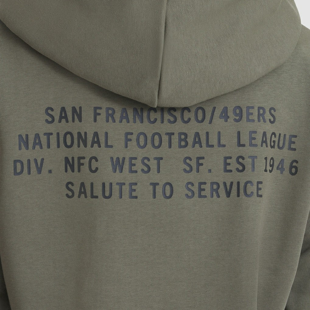 San Francisco 49ers Women's 2025 Salute to Service Sideline Standard Issue Dri-FIT Hoodie Olive | Nike for Sale