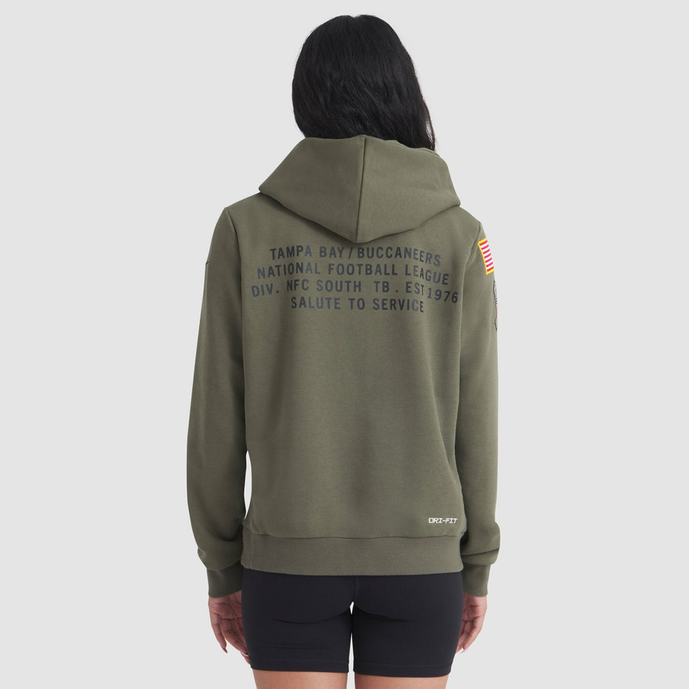 Tampa Bay Buccaneers Women's 2025 Salute to Service Sideline Standard Issue Dri-FIT Hoodie Olive | Nike for Sale