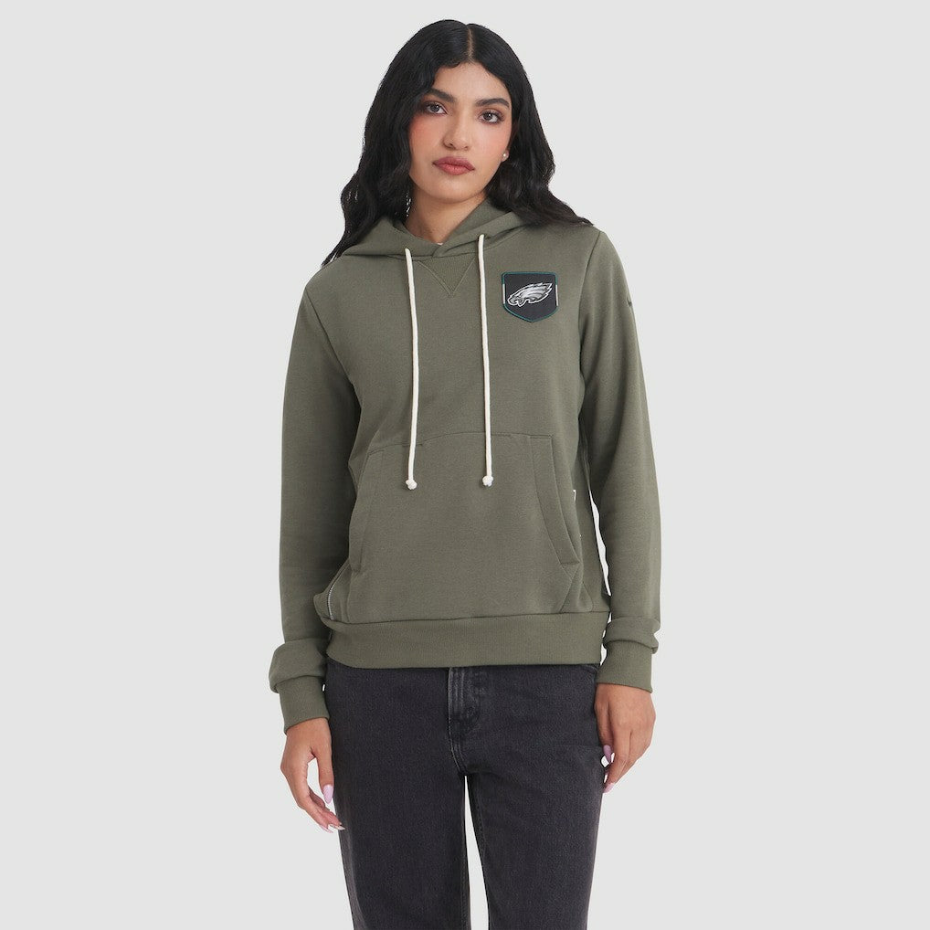 Philadelphia Eagles Women's 2025 Salute to Service Sideline Standard Issue Dri-FIT Hoodie Olive | Nike for Sale