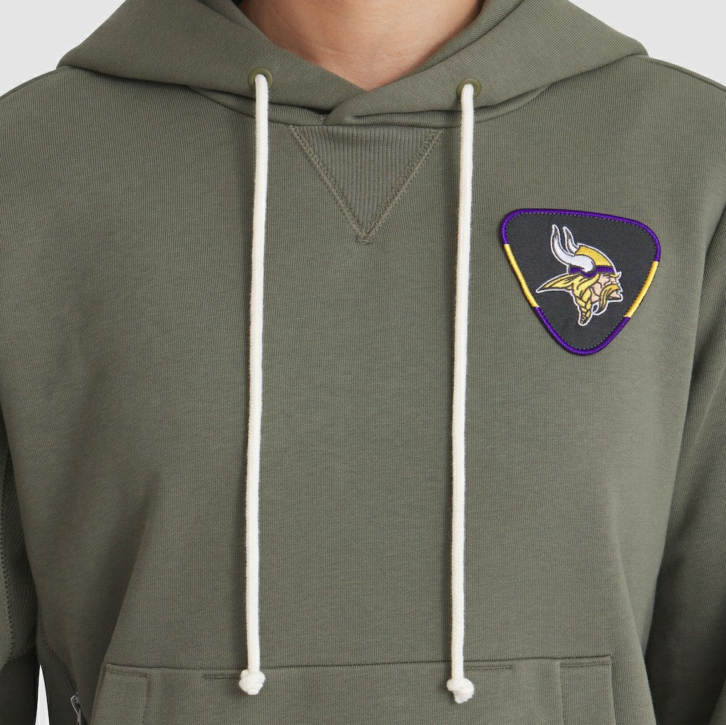Minnesota Vikings Women's 2025 Salute to Service Sideline Standard Issue Dri-FIT Hoodie Olive | Nike for Sale
