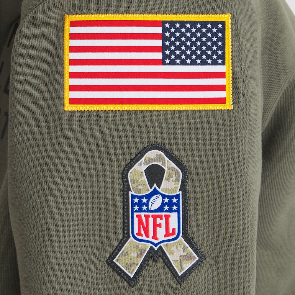 Minnesota Vikings Women's 2025 Salute to Service Sideline Standard Issue Dri-FIT Hoodie Olive | Nike for Sale