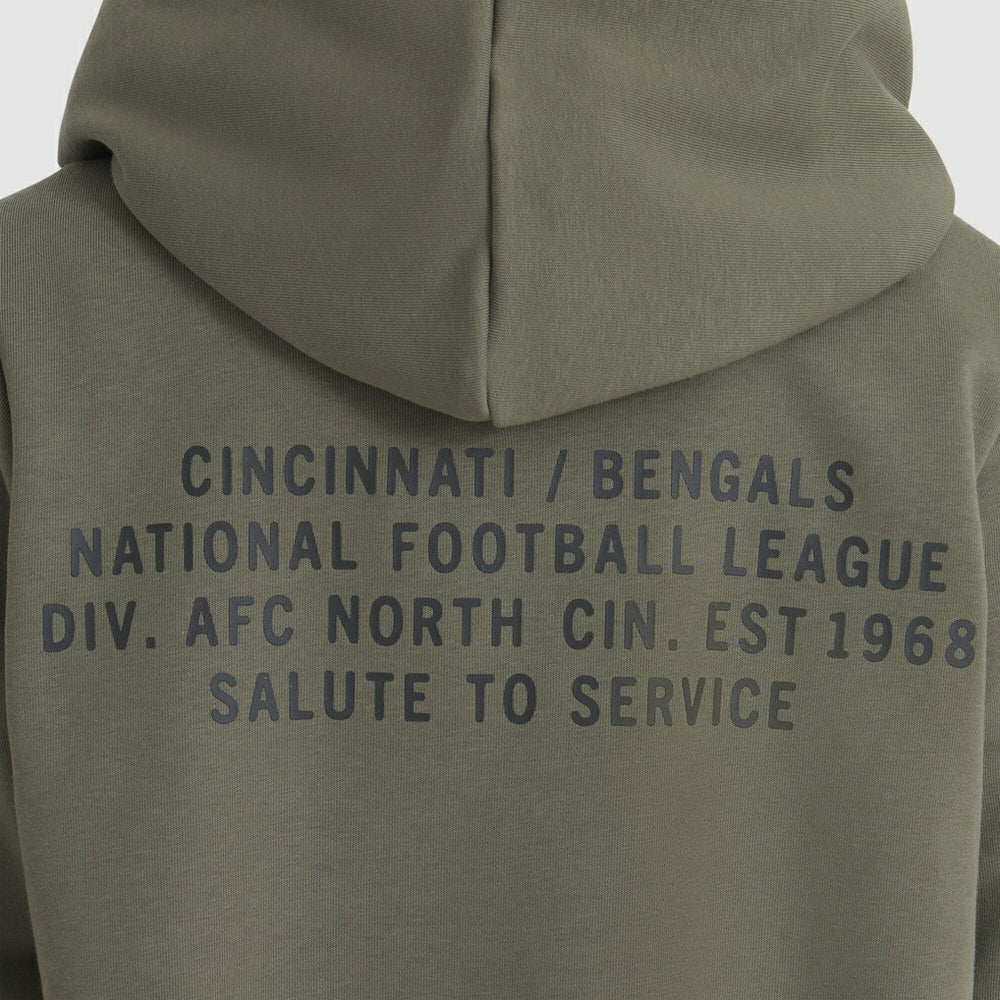 Cincinnati Bengals Women's 2025 Salute to Service Sideline Standard Issue Dri-FIT Hoodie Olive | Nike for Sale