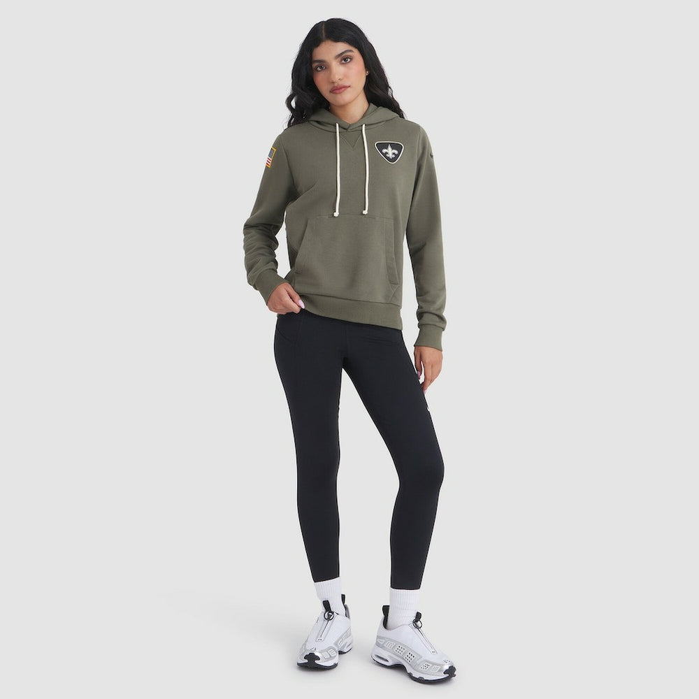 New Orleans Saints Women's 2025 Salute to Service Sideline Standard Issue Dri-FIT Hoodie Olive | Nike for Sale