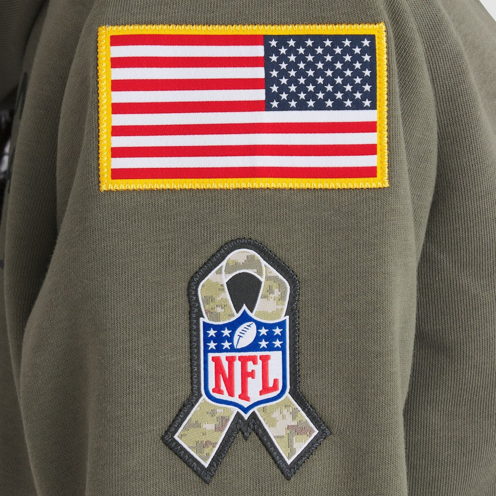 Cleveland Browns Women's 2025 Salute to Service Sideline Standard Issue Dri-FIT Hoodie Olive | Nike for Sale