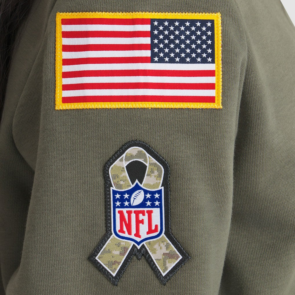 New York Giants Women's 2025 Salute to Service Sideline Standard Issue Dri-FIT Hoodie Olive | Nike for Sale