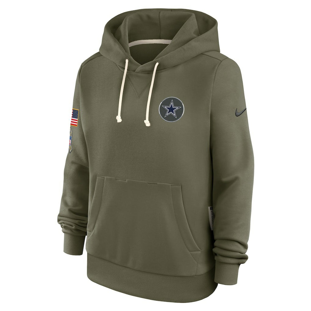 Dallas Cowboys Women's 2025 Salute to Service Sideline Standard Issue Dri-FIT Hoodie Olive | Nike for Sale