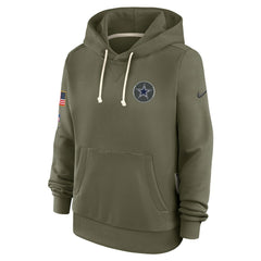 Dallas Cowboys Women's 2025 Salute to Service Sideline Standard Issue Dri-FIT Hoodie Olive | Nike for Sale