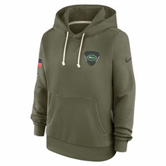 New York Jets Women's 2025 Salute to Service Sideline Standard Issue Dri-FIT Hoodie Olive | Nike for Sale