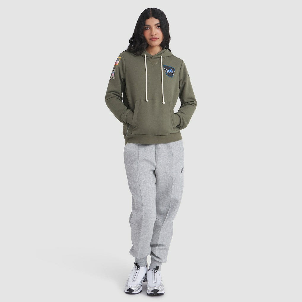 Detroit Lions Women's 2025 Salute to Service Sideline Standard Issue Dri-FIT Hoodie Olive | Nike for Sale