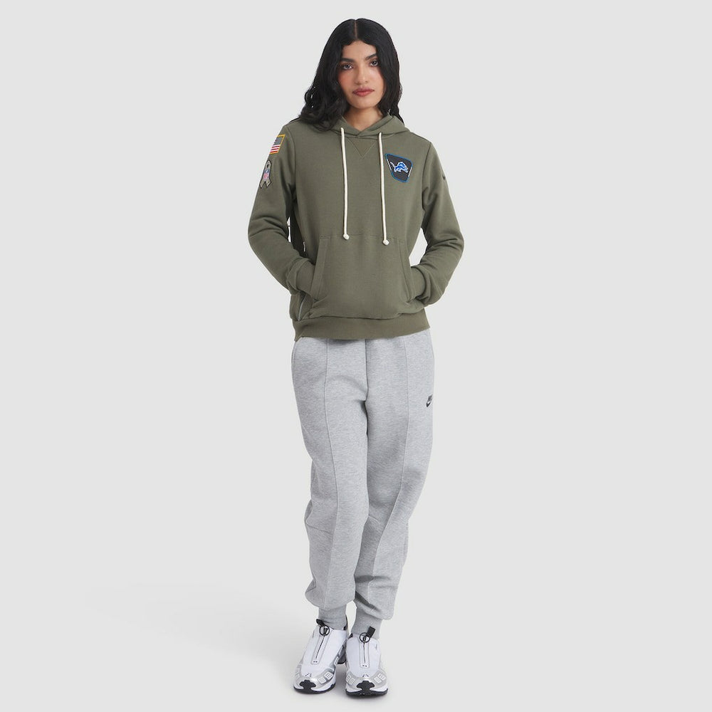 Detroit Lions Women's 2025 Salute to Service Sideline Standard Issue Dri-FIT Hoodie Olive | Nike for Sale
