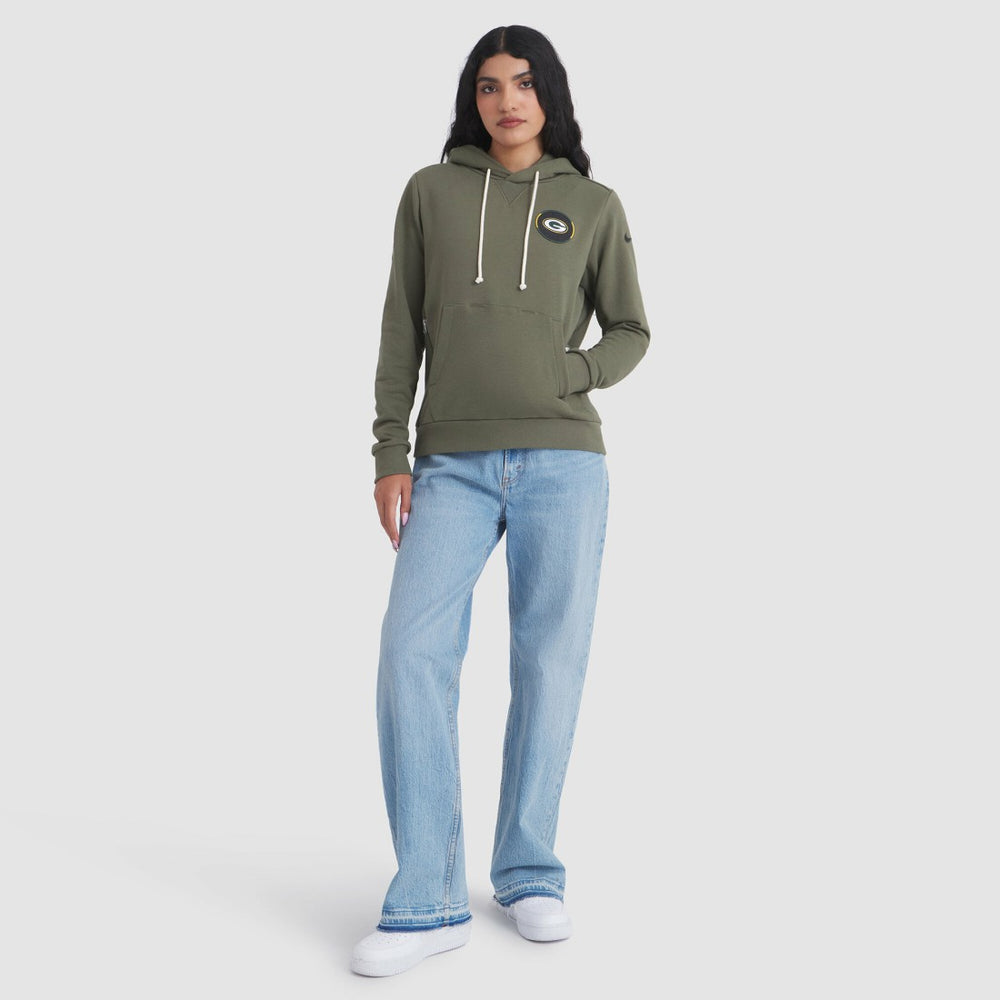 Green Bay Packers Women's 2025 Salute to Service Sideline Standard Issue Dri-FIT Hoodie Olive | Nike for Sale