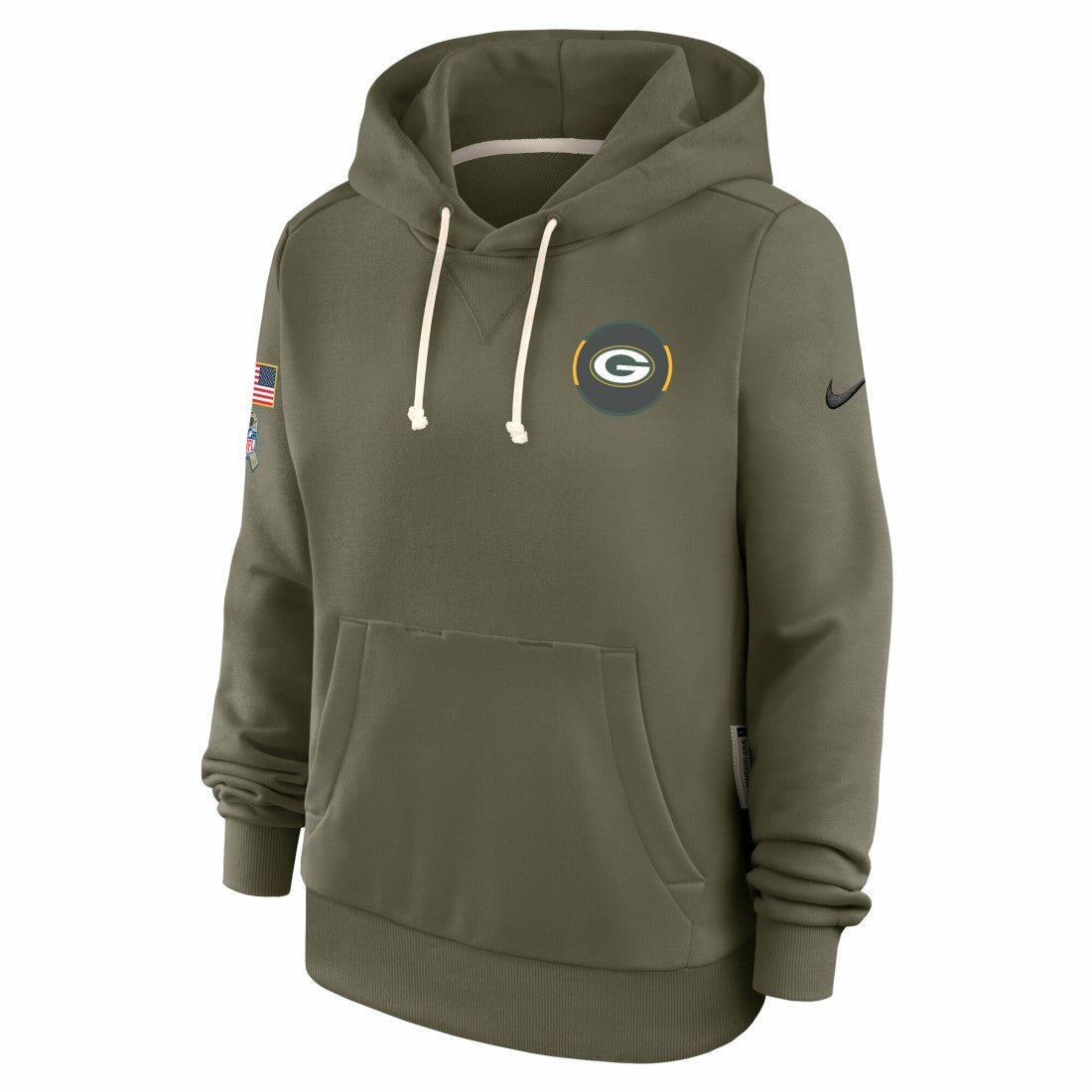 Green Bay Packers Women's 2025 Salute to Service Sideline Standard Issue Dri-FIT Hoodie Olive | Nike for Sale