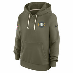 Green Bay Packers Women's 2025 Salute to Service Sideline Standard Issue Dri-FIT Hoodie Olive | Nike for Sale