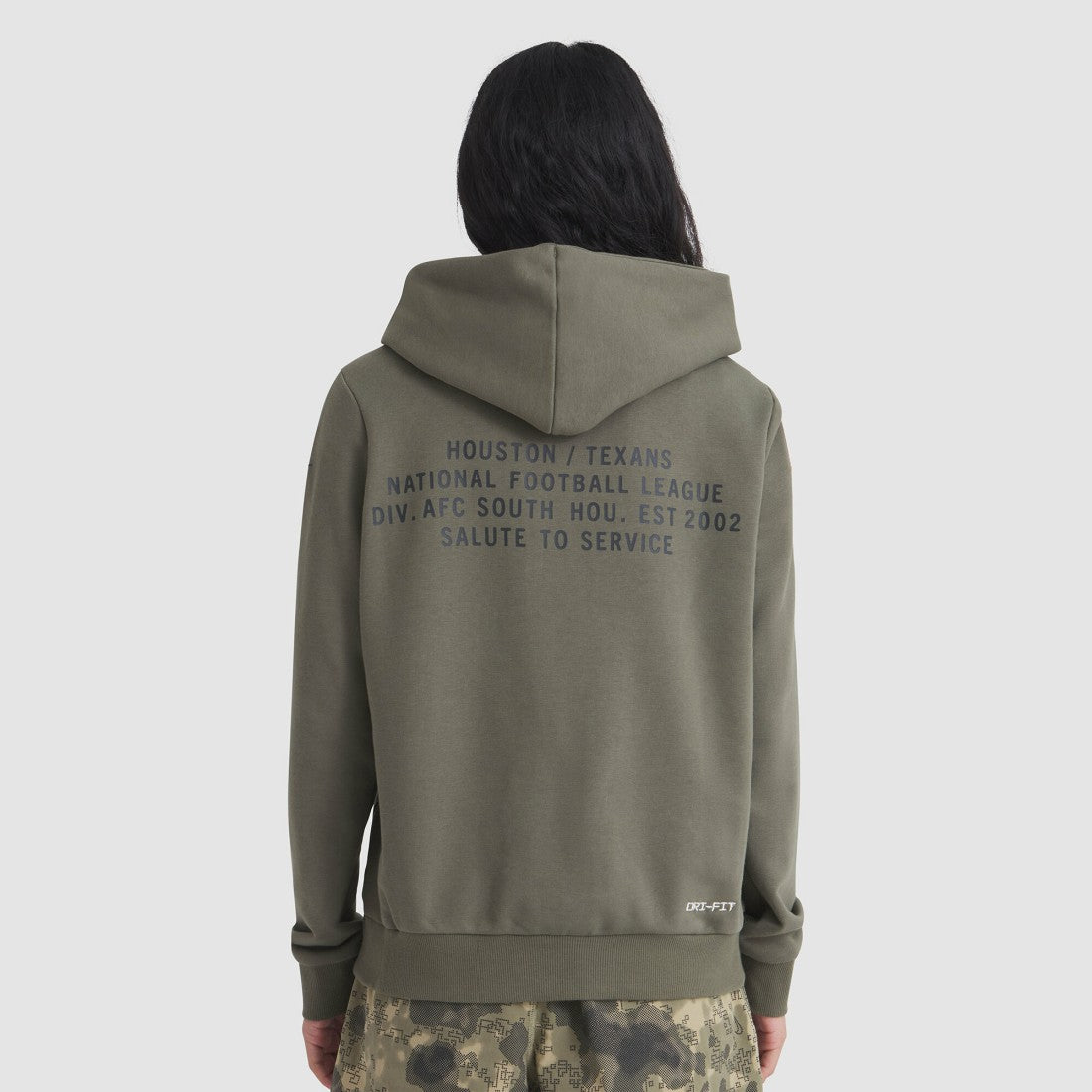 Houston Texans Women's 2025 Salute to Service Sideline Standard Issue Dri-FIT Hoodie Olive | Nike for Sale