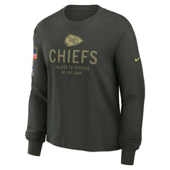 Kansas City Chiefs Women's 2025 Salute to Service Sideline Dri-FIT Long Sleeve T-Shirt Dark Green | Nike for Sale