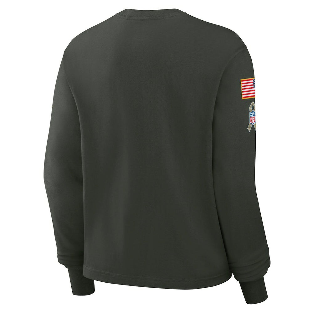 Kansas City Chiefs Women's 2025 Salute to Service Sideline Dri-FIT Long Sleeve T-Shirt Dark Green | Nike for Sale