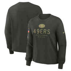 San Francisco 49ers Women's 2025 Salute to Service Sideline Dri-FIT Long Sleeve T-Shirt Dark Green | Nike for Sale