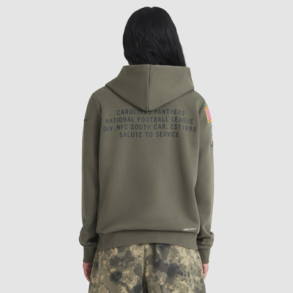 Carolina Panthers Women's 2025 Salute to Service Sideline Standard Issue Dri-FIT Hoodie Olive | Nike for Sale