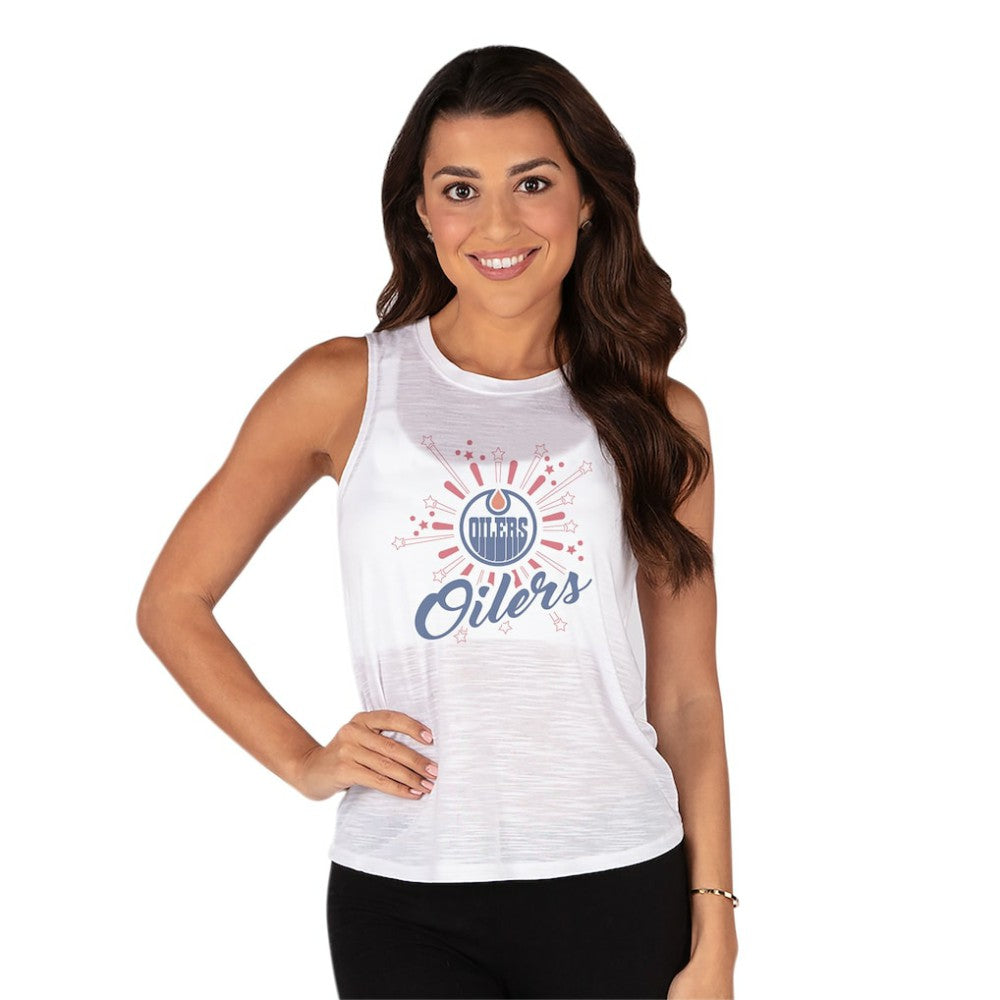 Edmonton Oilers Concepts Sport Women's Infuse Knit Tank Top - White - NHL