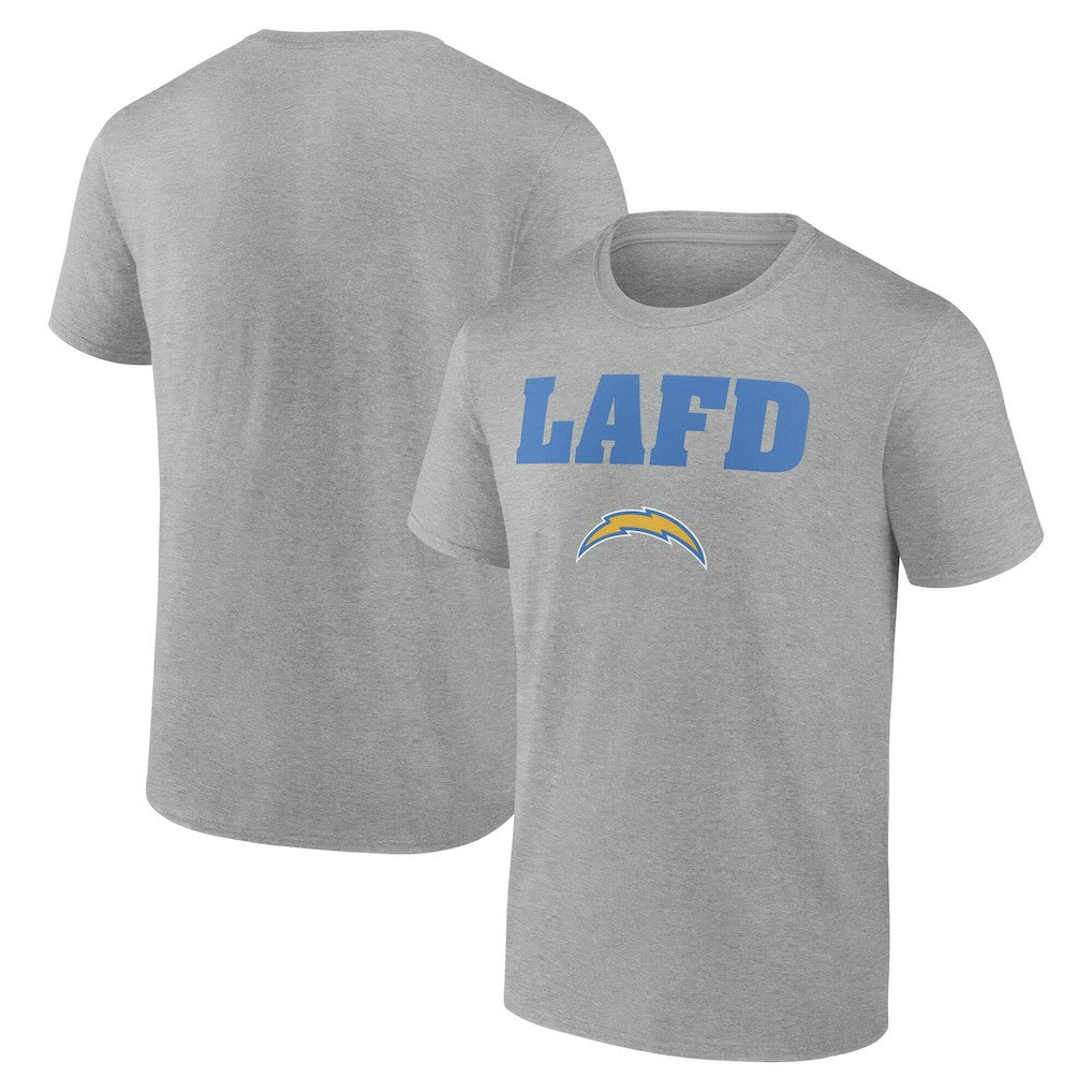 Los Angeles Chargers Unisex LAFD T-Shirt Gray | NFL