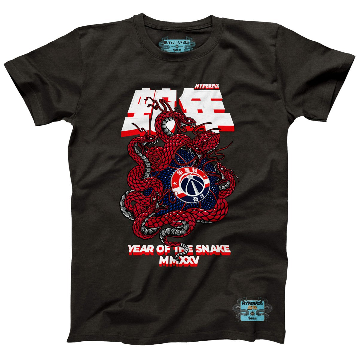 Washington Wizards NBALab x Hyperfly Unisex Year of the Snake Lunar New Year Collection T-Shirt Heather Black - NBA