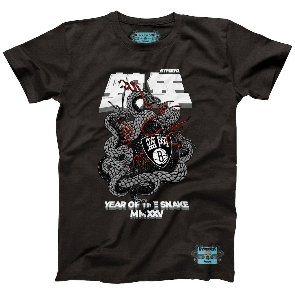 Brooklyn Nets NBALab x Hyperfly Unisex Year of the Snake Lunar New Year Collection T-Shirt Heather Black - NBA