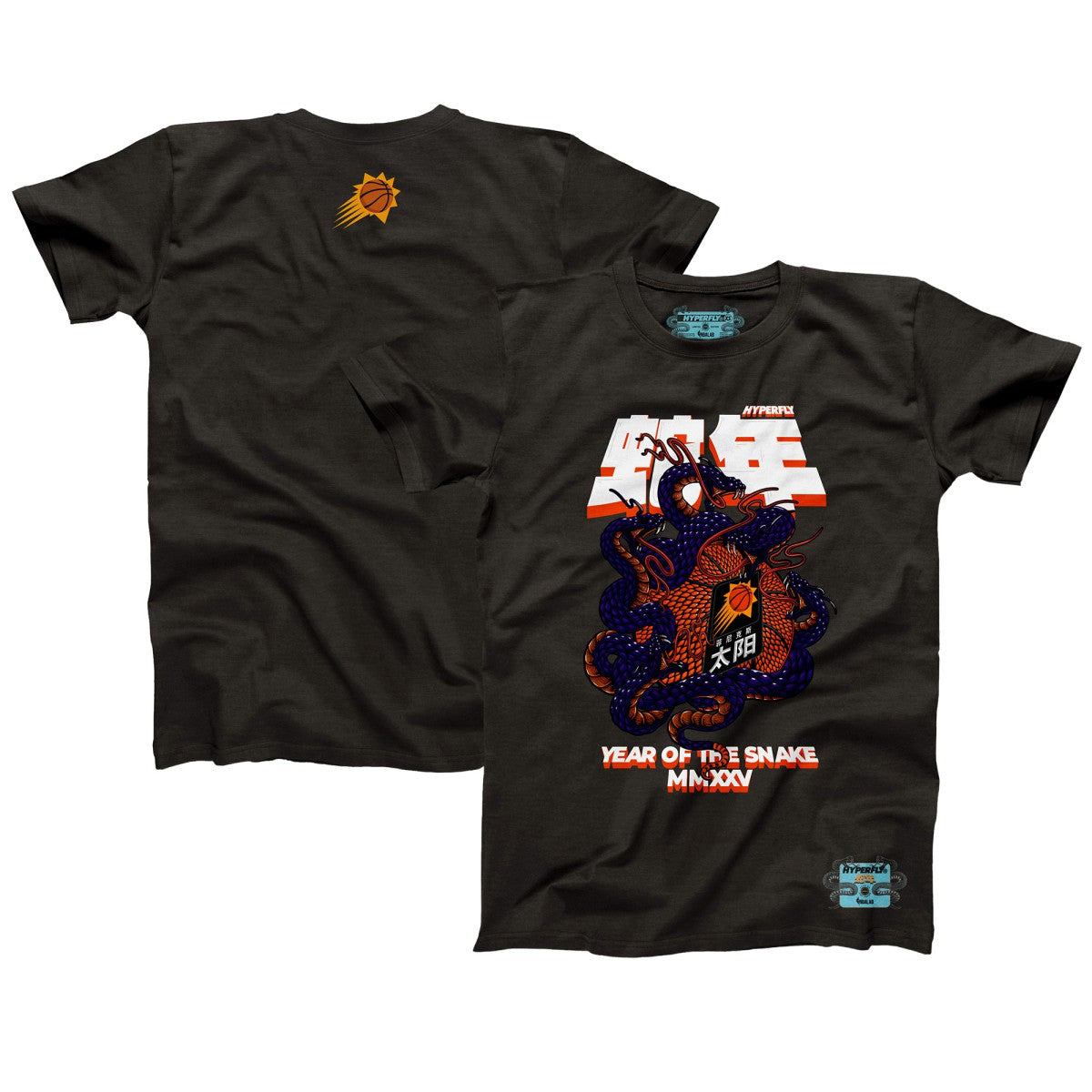 Phoenix Suns NBALab x Hyperfly Unisex Year of the Snake Lunar New Year Collection T-Shirt Heather Black - NBA