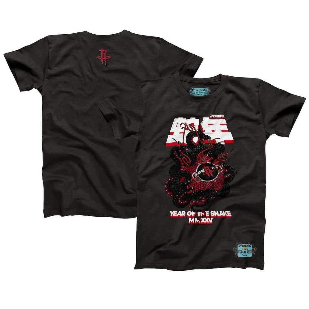 Houston Rockets NBALab x Hyperfly Unisex Year of the Snake Lunar New Year Collection T-Shirt Heather Black - NBA
